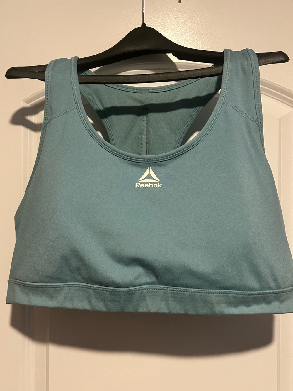 Reebok Women's Light Teal Sports Bra - Supportive Racerback + 2XL Tank (Bundle)